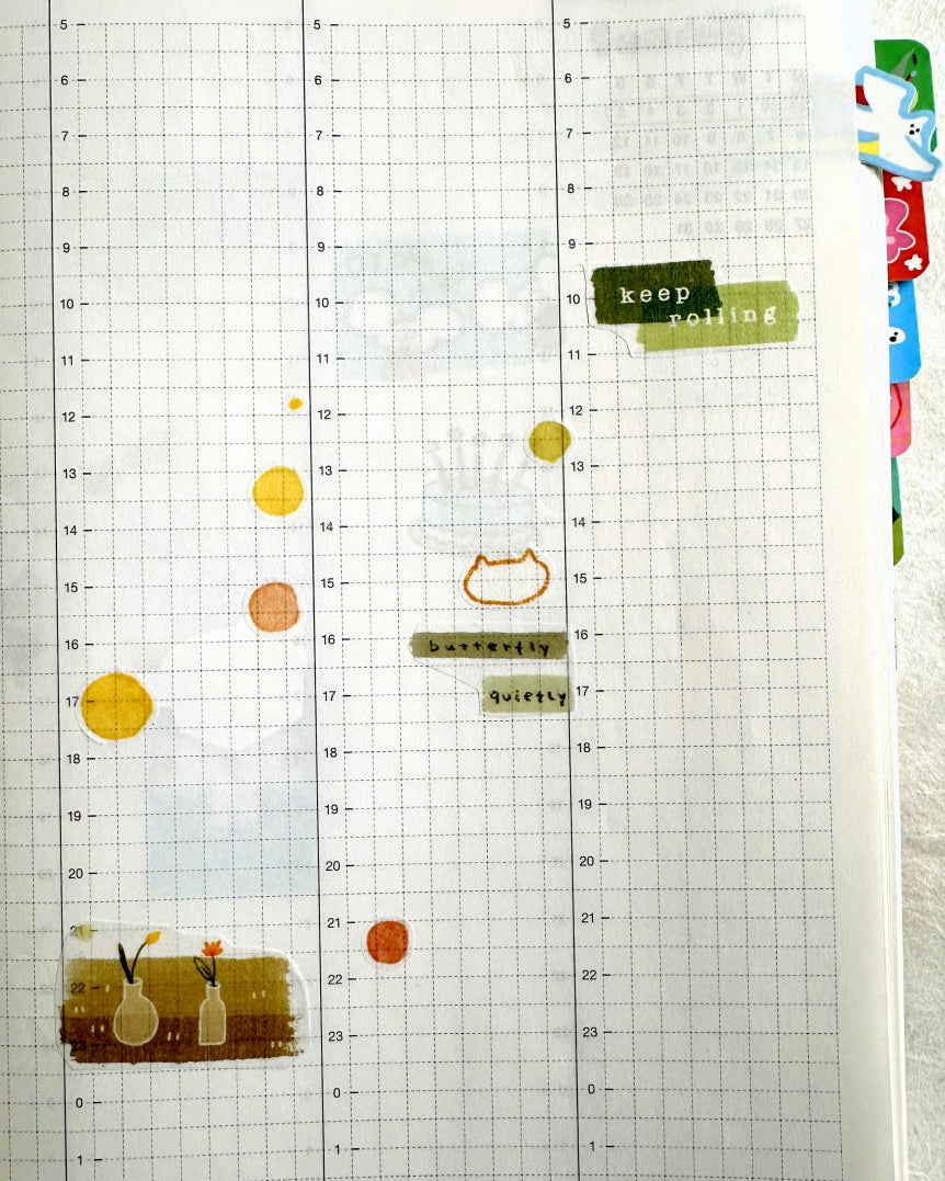 Orange Studio - Quietly Dill washi tape SAMPLES