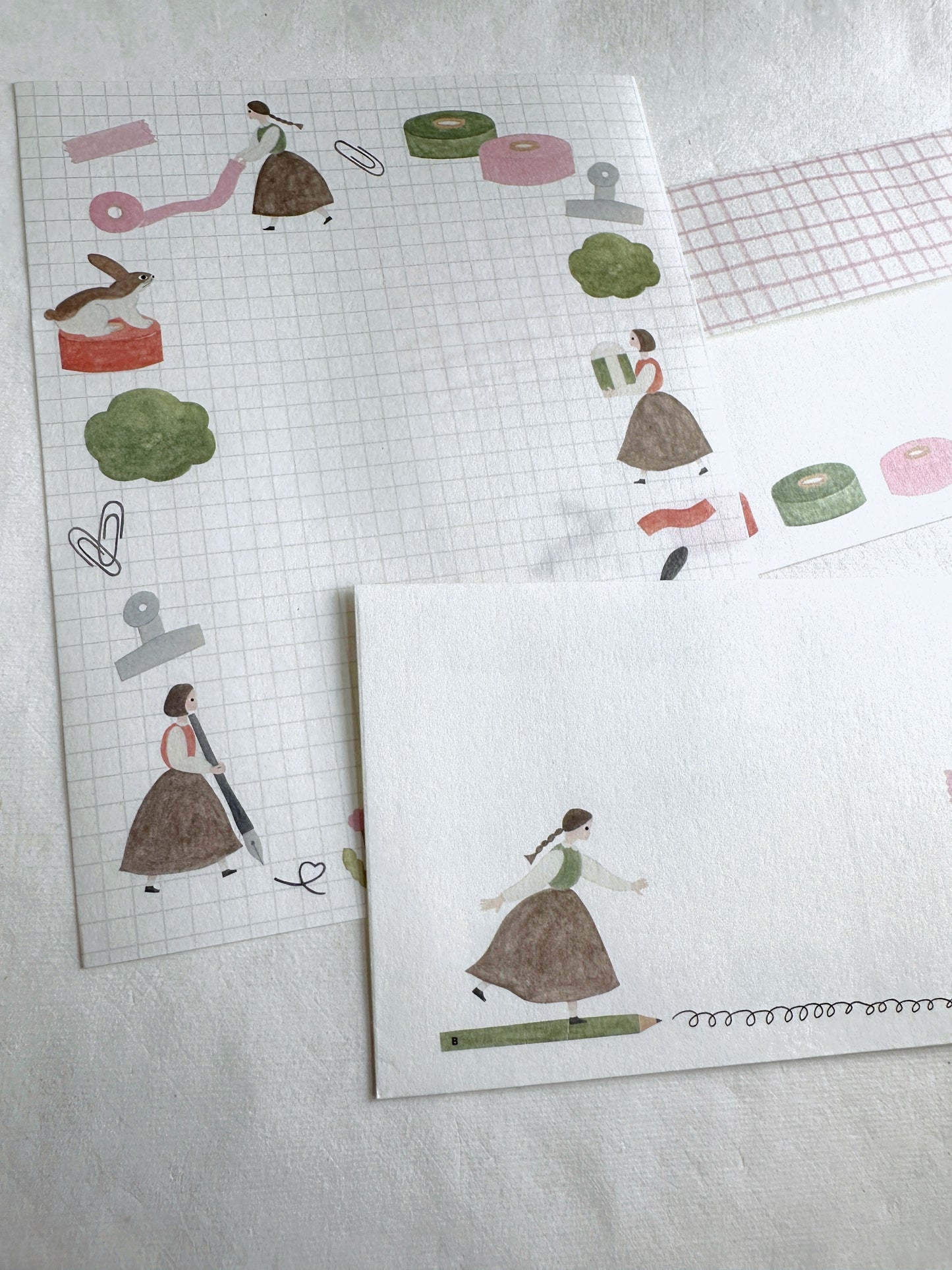 On the Desk by Necktie Illustration - Japanese letter set