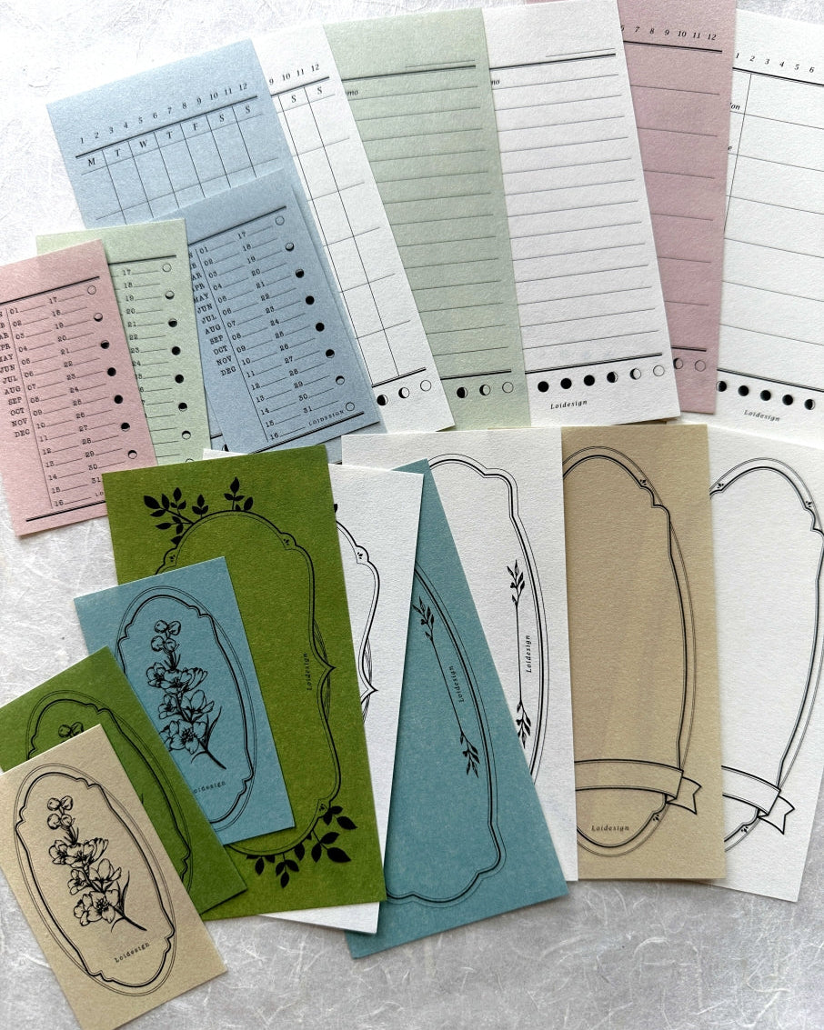 Loidesign - Note series paper ephemera SAMPLER (108 pieces)