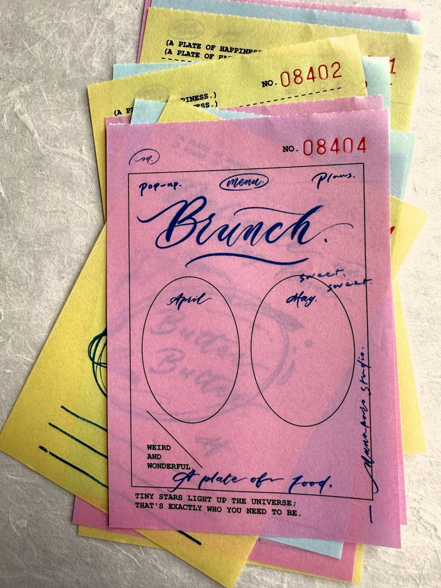 Mr. Eggplants - Butter Butter tricolor memo ephemera paper SAMPLES