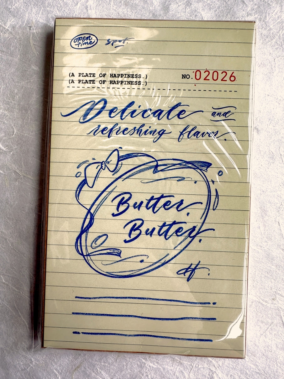 Mr. Eggplants - Butter Butter tricolor memo ephemera paper SAMPLES
