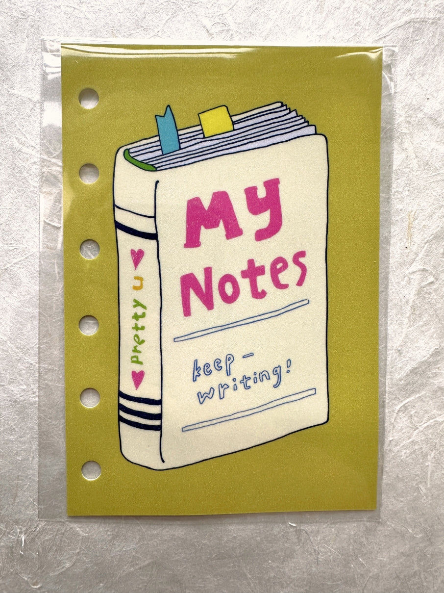 Destash | mini calendar dashboard "My Notes" 6-hole punched (New-in-package)