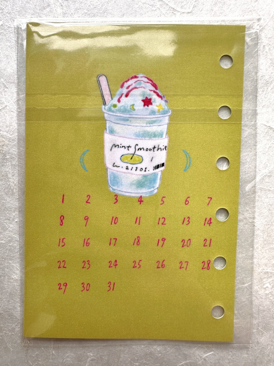 Destash | mini calendar dashboard "My Notes" 6-hole punched (New-in-package)