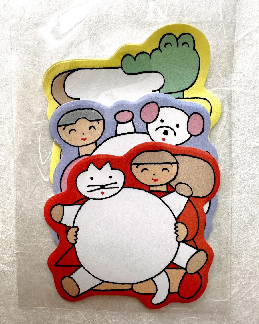 Tadashi Nishiwaki - cat, dog, alligator sticky note SAMPLER