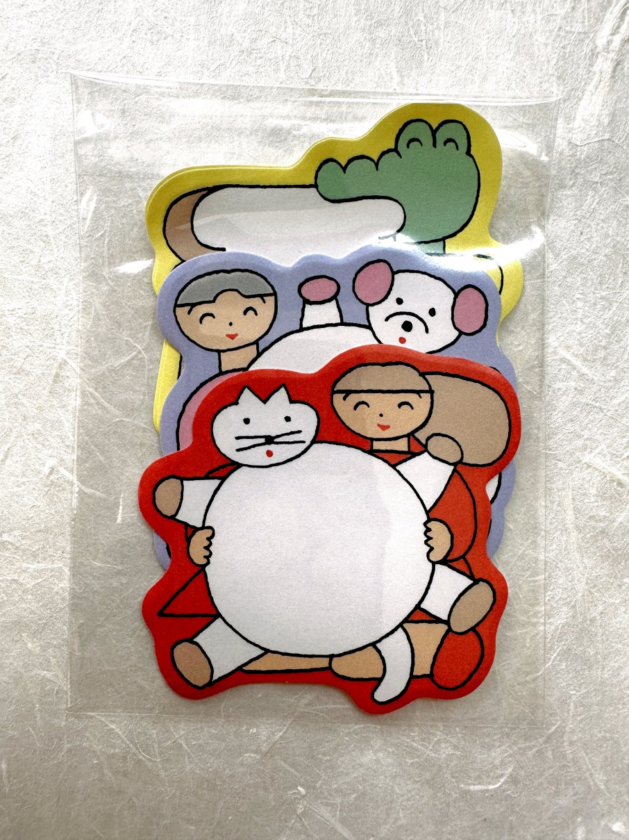 Tadashi Nishiwaki - cat, dog, alligator sticky note SAMPLER