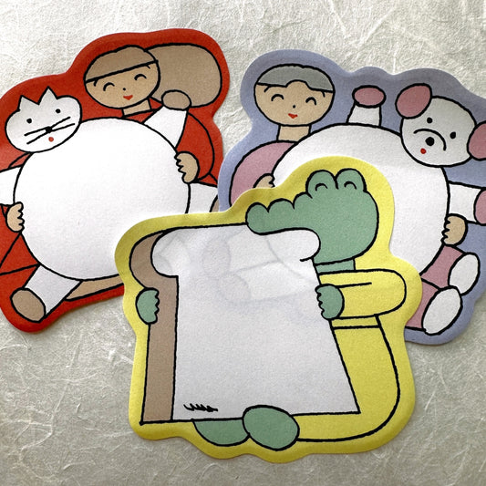 Tadashi Nishiwaki - cat, dog, alligator sticky note SAMPLER