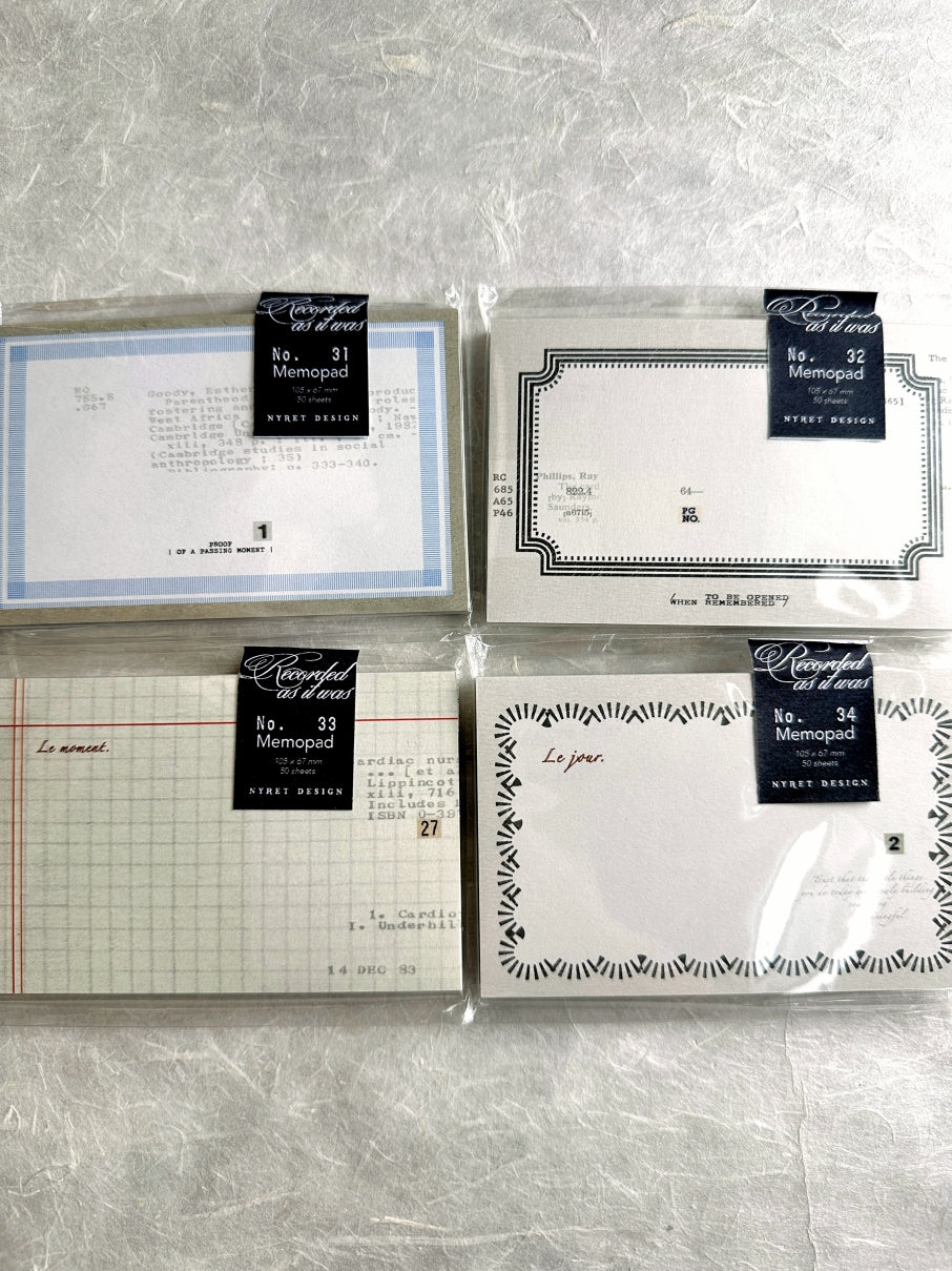 Nyret Design - Note paper ephemera SAMPLER