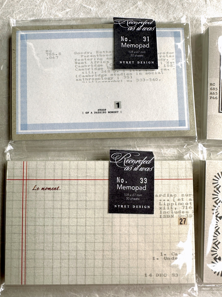 Nyret Design - Note paper ephemera SAMPLER