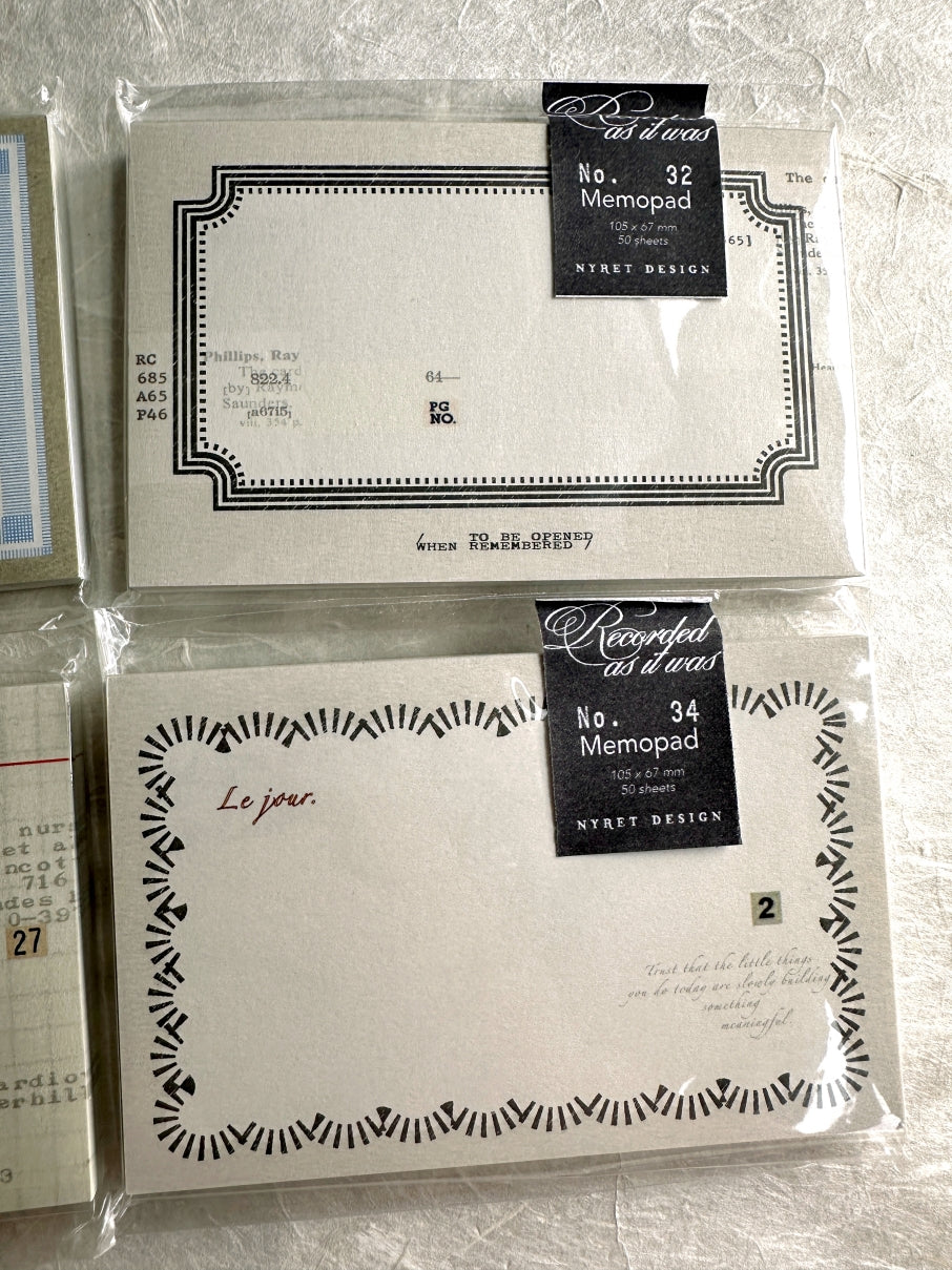 Nyret Design - Note paper ephemera SAMPLER