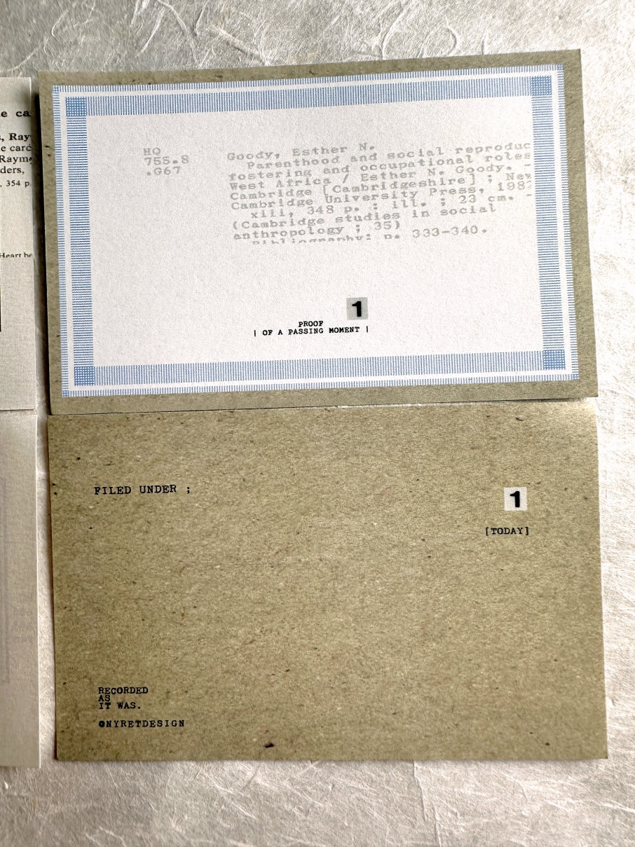 Nyret Design - Note paper ephemera SAMPLER