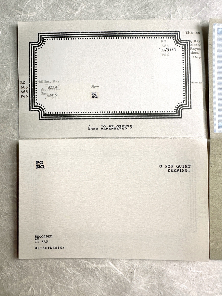 Nyret Design - Note paper ephemera SAMPLER