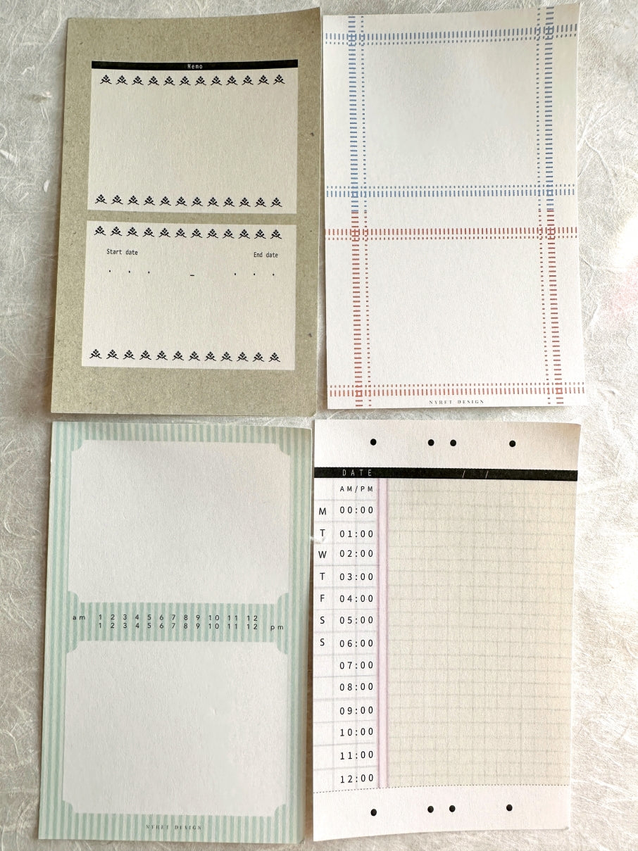 Nyret Design - Note paper ephemera SAMPLER
