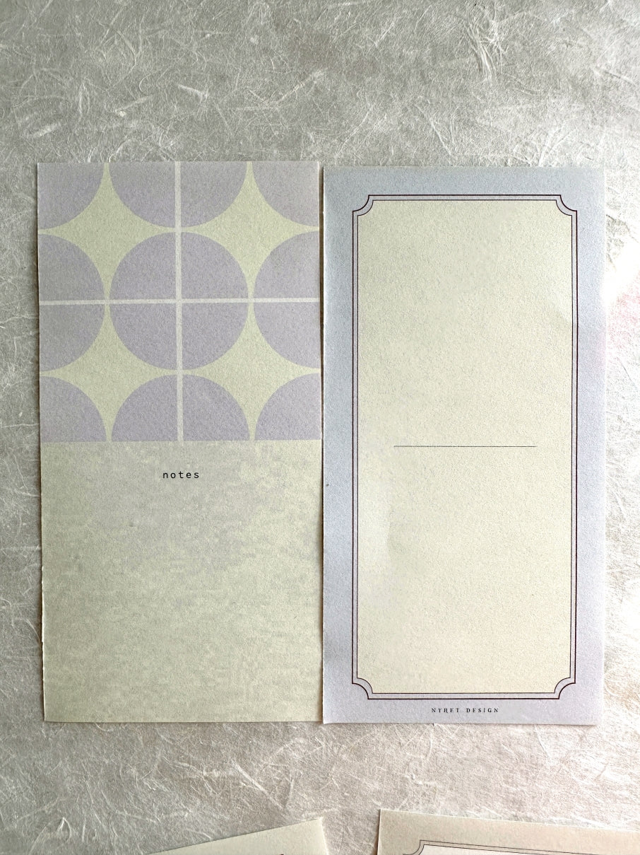 Nyret Design - Note paper ephemera SAMPLER