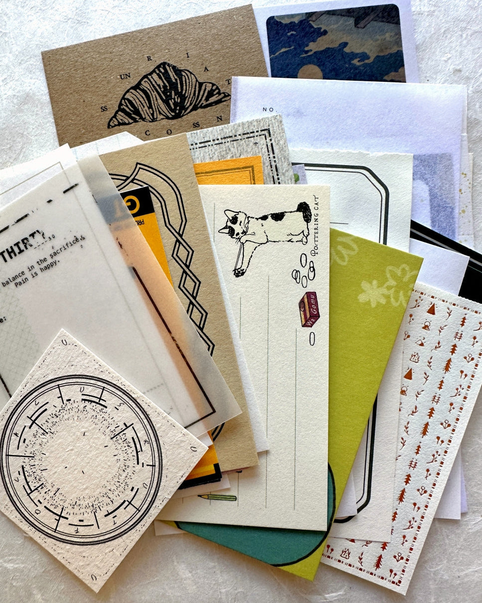 Journaling Ephemera Paper Assortment SAMPLERS (25 pieces)