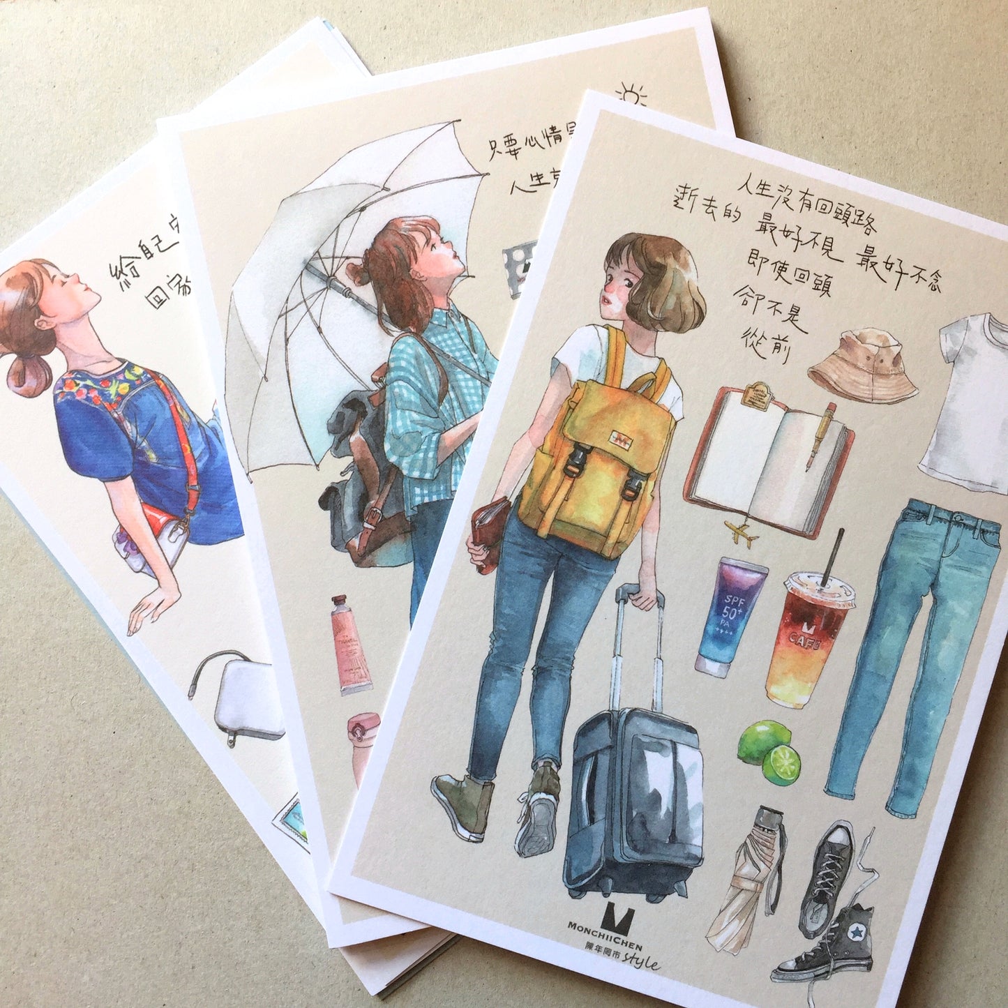 Monchiichen - Travel series postcards | Destash items [New/Unused]