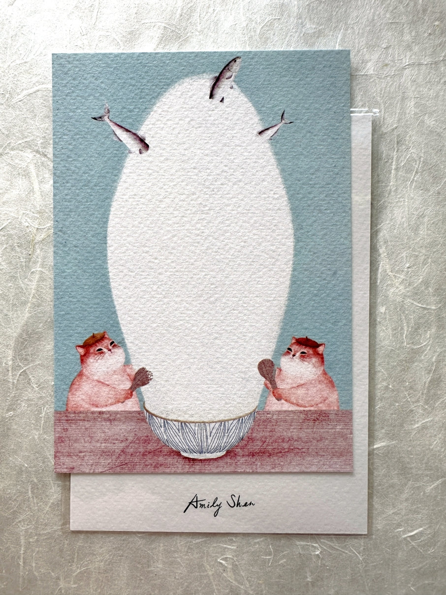 Amily Shen - cat illustration postcards
