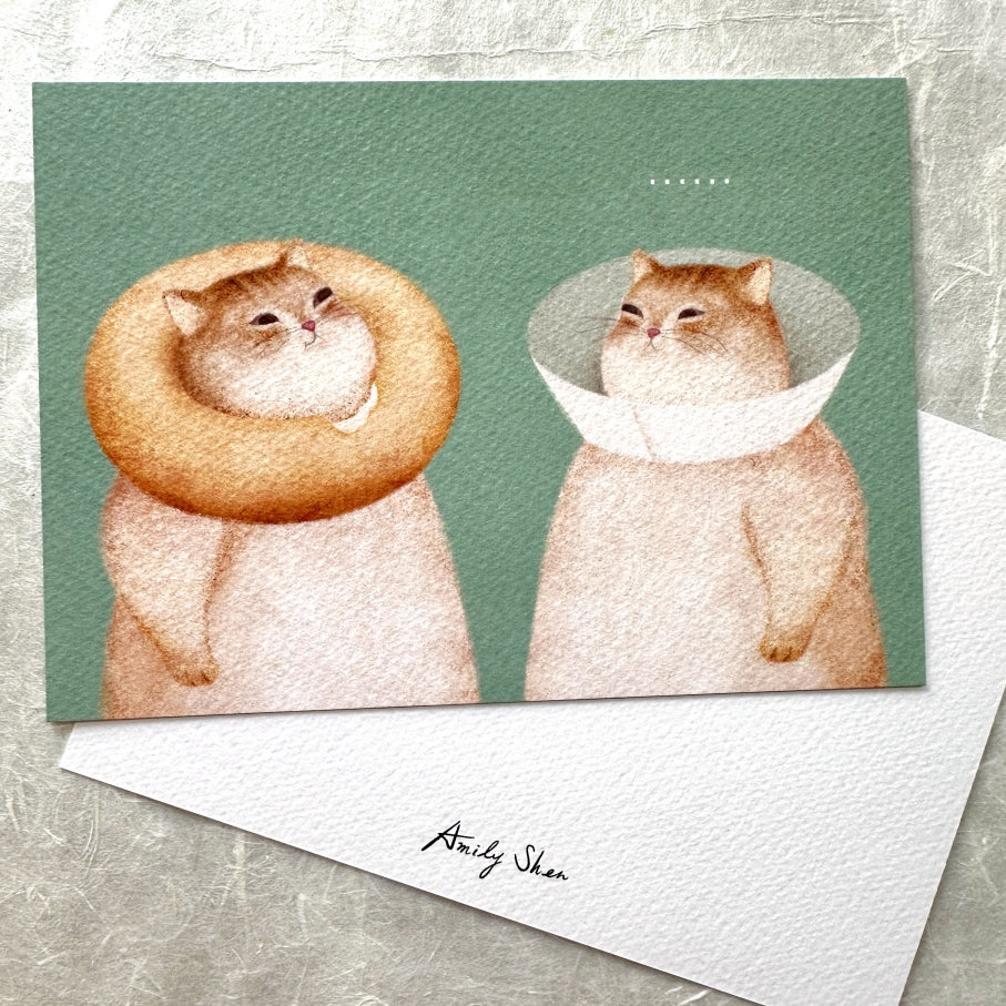 Amily Shen - cat illustration postcards