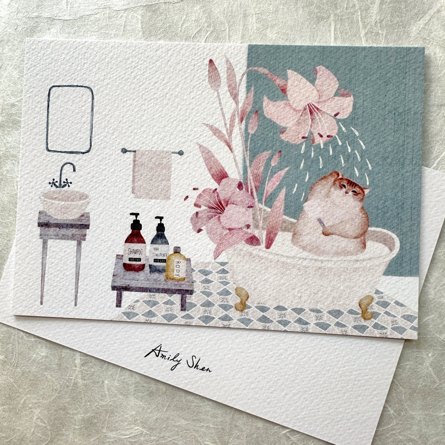 Amily Shen - cat illustration postcards