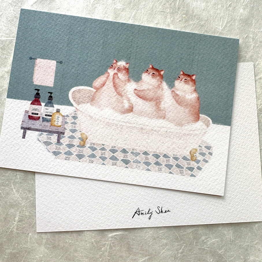 Amily Shen - cat illustration postcards