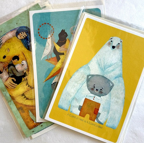 Art postcards by Japanese illustrator Toshiyuki Fukuda