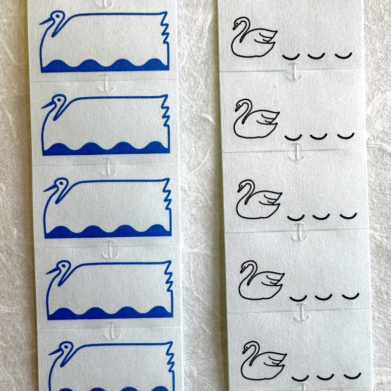 Panda Factory - Swan label sticker rolls SAMPLES