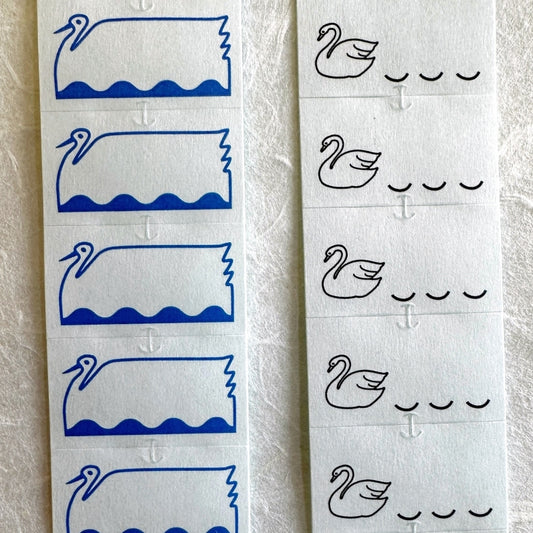 Panda Factory - Swan label sticker rolls SAMPLES