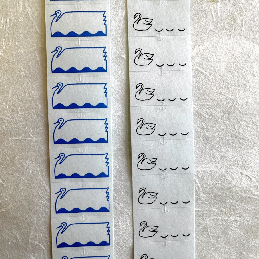 Panda Factory - Swan label sticker rolls SAMPLES