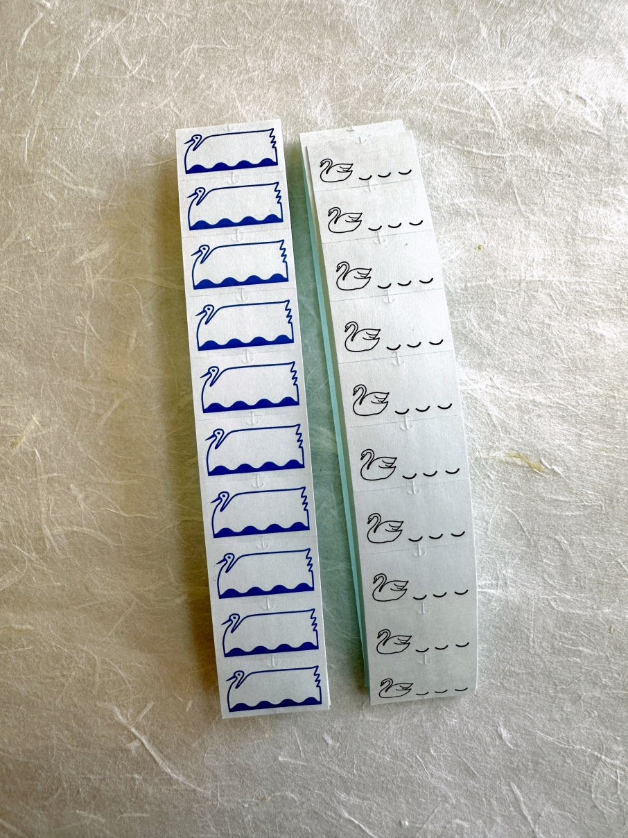Panda Factory - Swan label sticker rolls SAMPLES