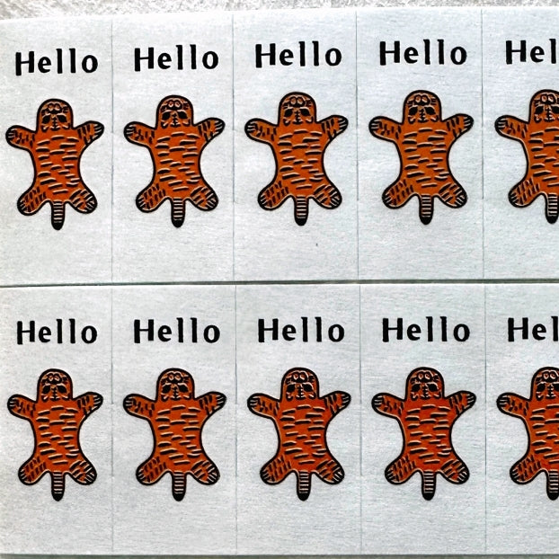 Panda Factory - Hello Tiger label sticker roll SAMPLES