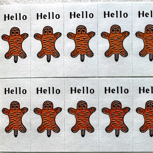 Panda Factory - Hello Tiger label sticker roll SAMPLES