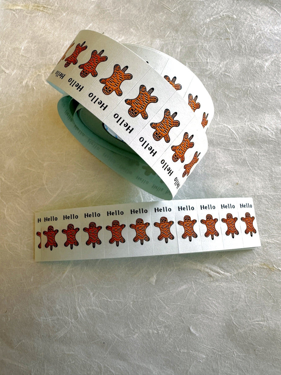 Panda Factory - Hello Tiger label sticker roll SAMPLES