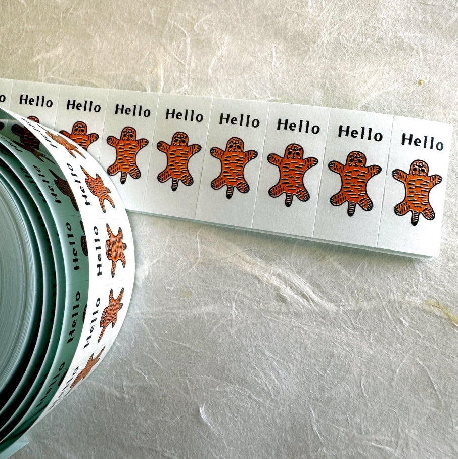 Panda Factory - Hello Tiger label sticker roll SAMPLES
