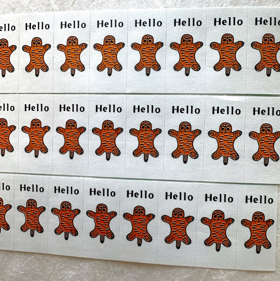 Panda Factory - Hello Tiger label sticker roll SAMPLES