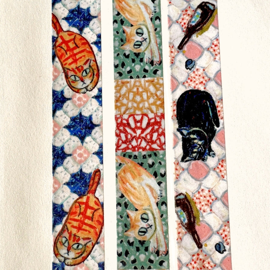 Peno Alcohol - Old Taiwan Life (cats & tiles) washi tapes SAMPLES