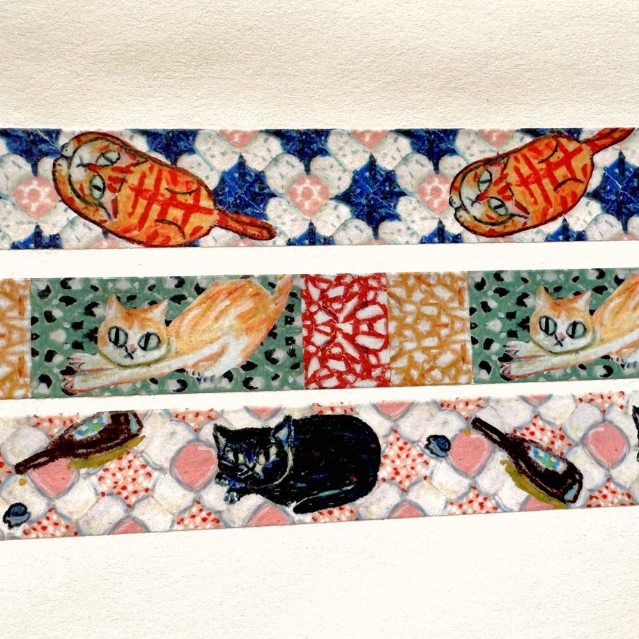 Peno Alcohol - Old Taiwan Life (cats & tiles) washi tapes SAMPLES
