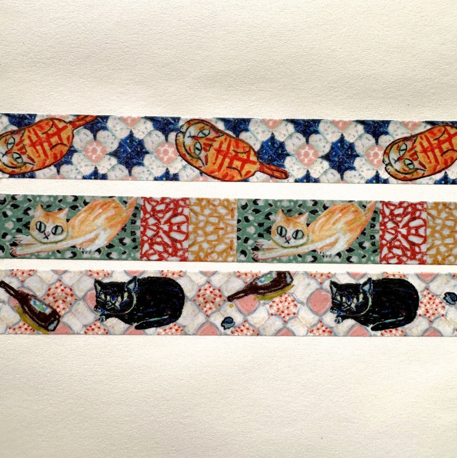 Peno Alcohol - Old Taiwan Life (cats & tiles) washi tapes SAMPLES