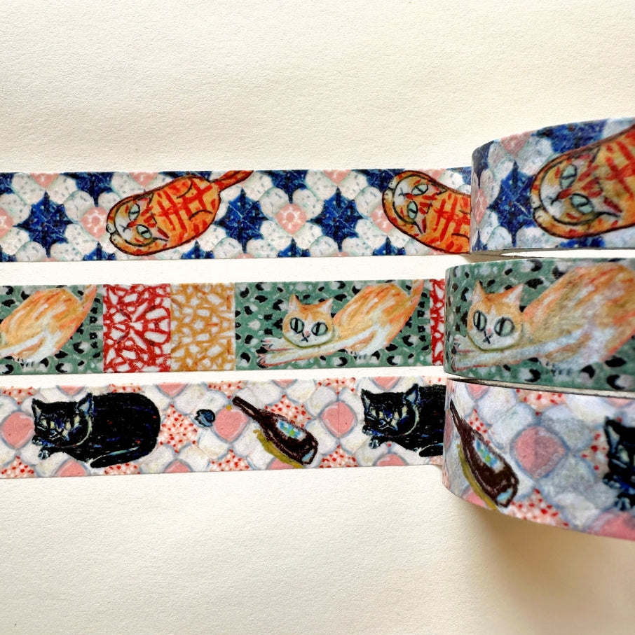 Peno Alcohol - Old Taiwan Life (cats & tiles) washi tapes SAMPLES