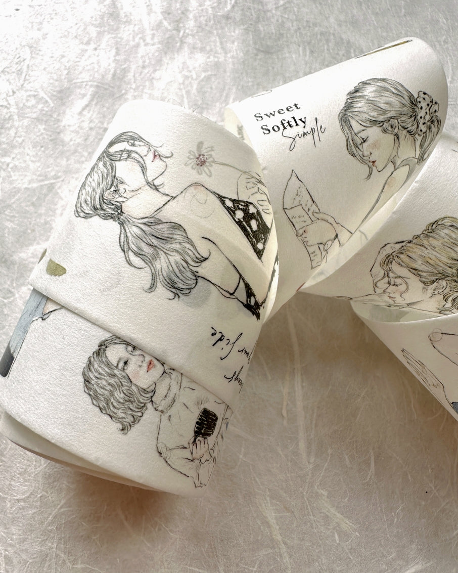 Pion - Sketch Girl washi tape SAMPLES