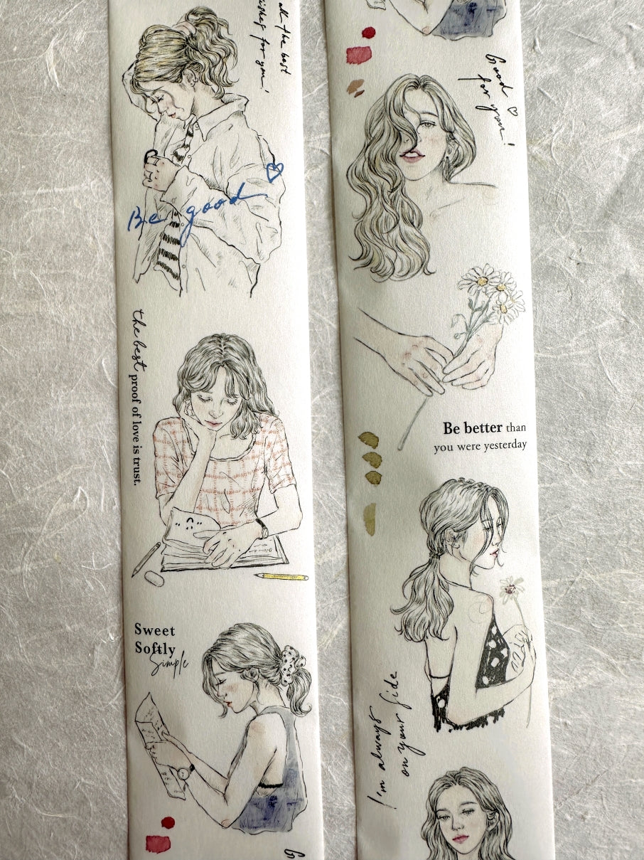 Pion - Sketch Girl washi tape SAMPLES