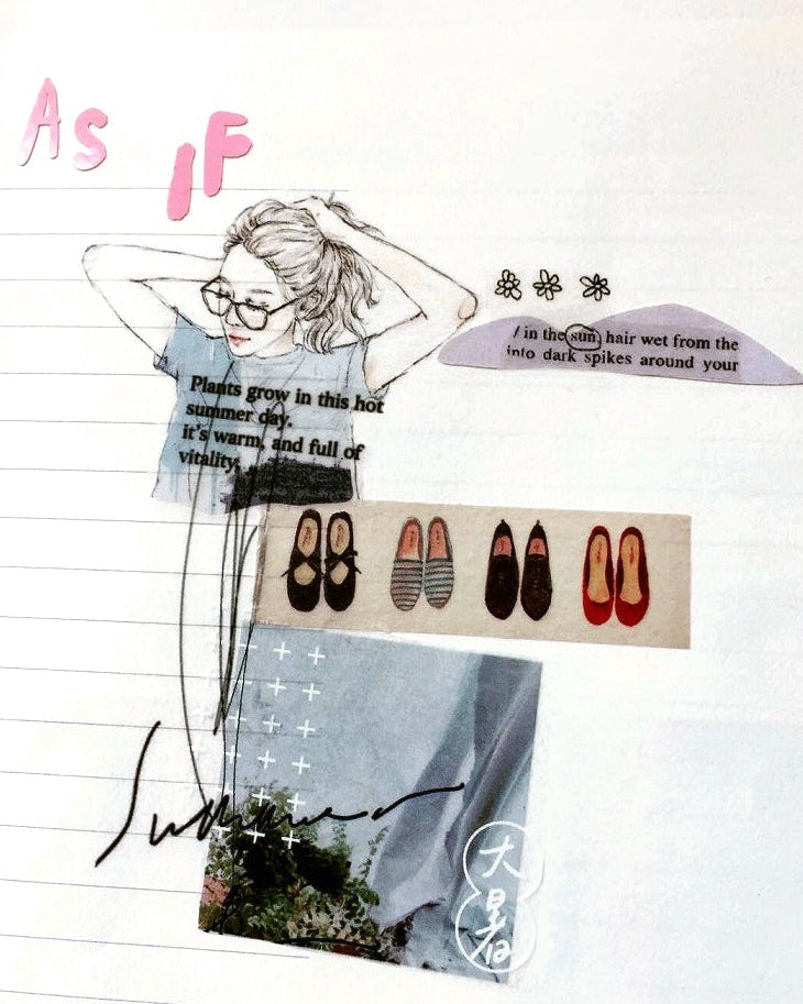Pion - Sketch Girl washi tape SAMPLES