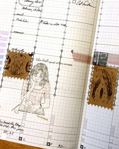Pion - Sketch Girl washi tape SAMPLES