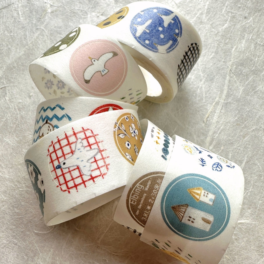 Pion - Round kiss-cut washi tape SAMPLES