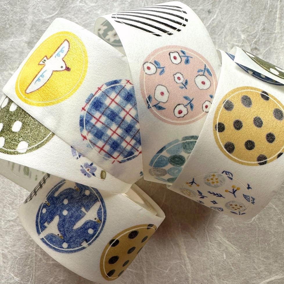 Pion - Round kiss-cut washi tape SAMPLES