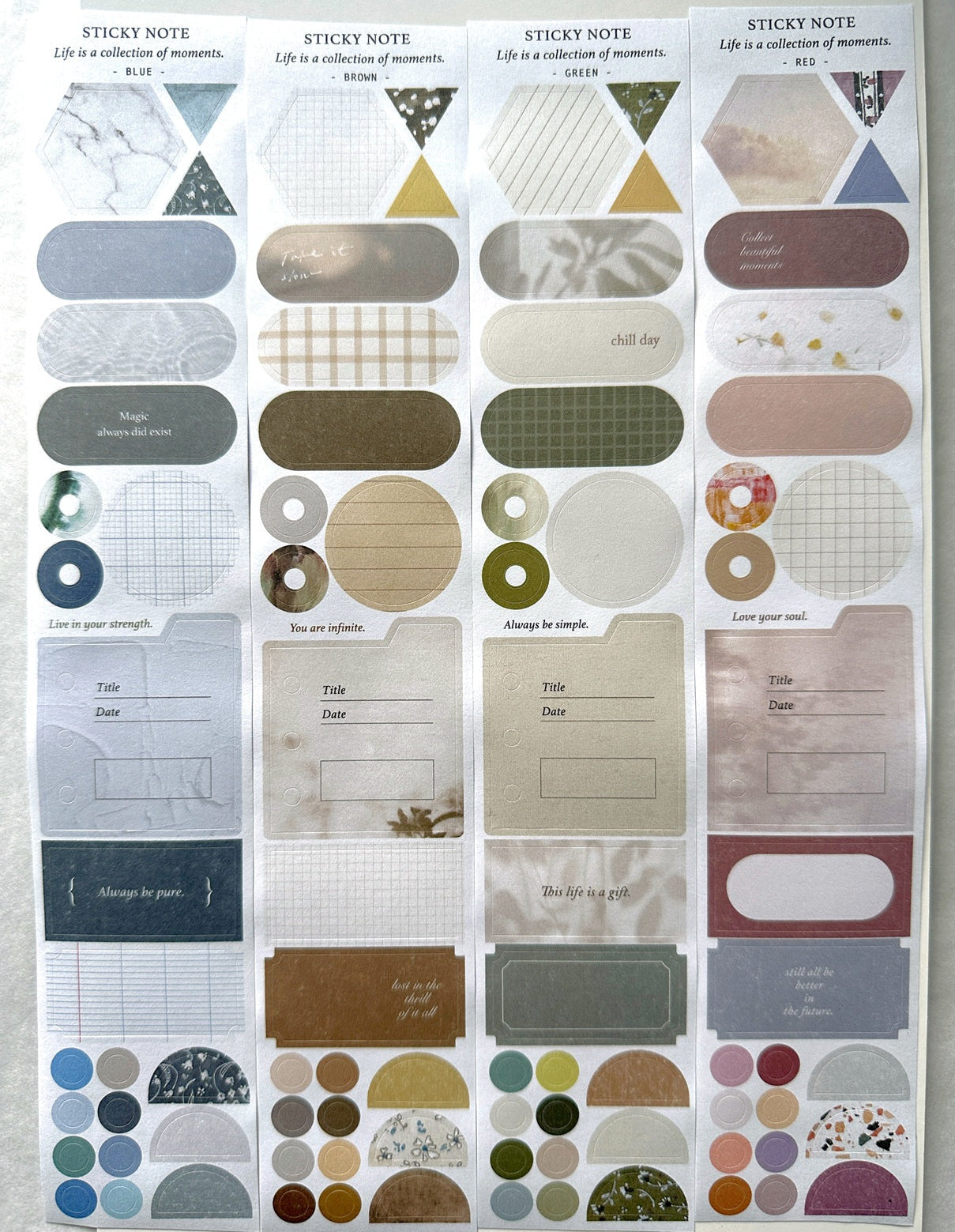 Pion - Sticky Note kiss-cut paper tape SAMPLES