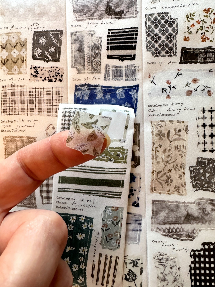 Pion - Floral cloth kiss-cut washi tape SAMPLES