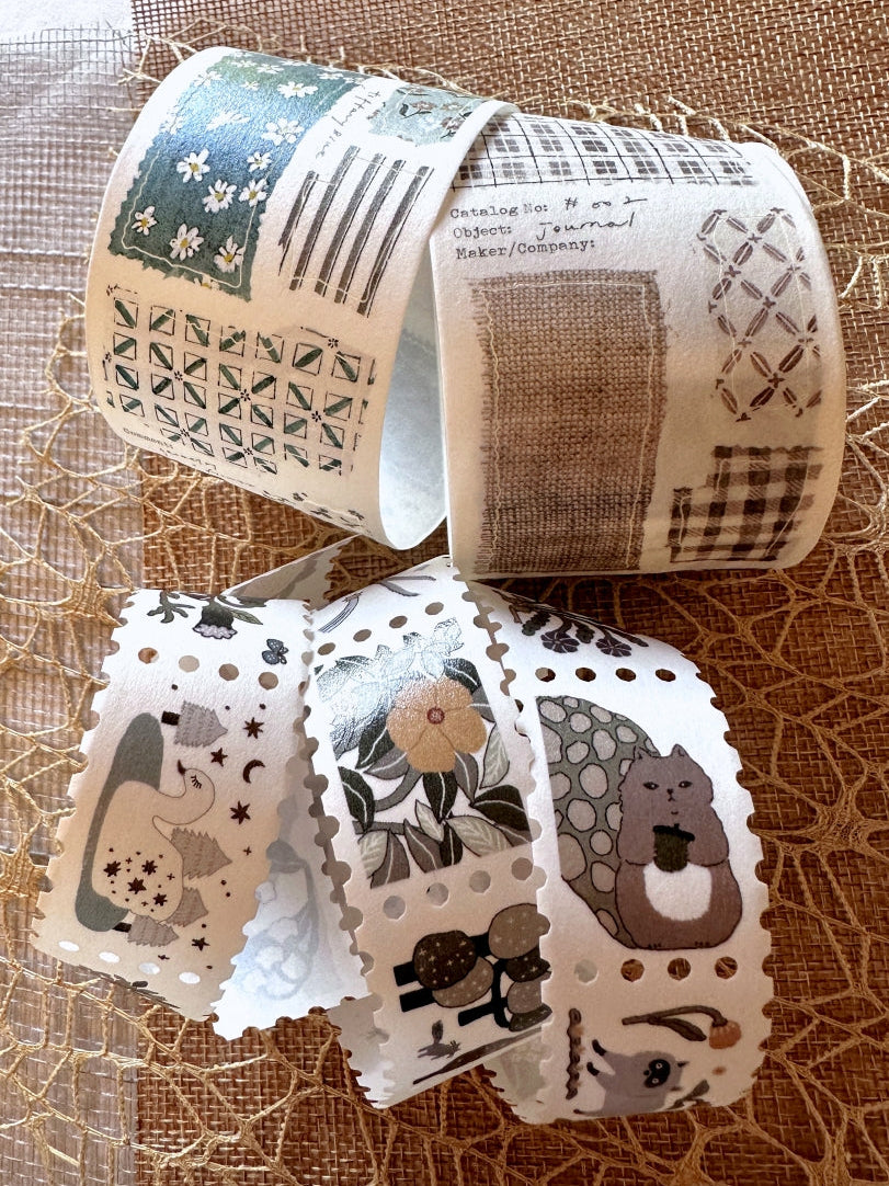 Pion - Floral cloth kiss-cut washi tape SAMPLES