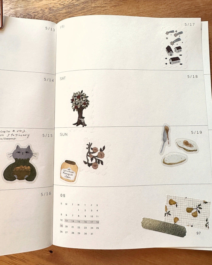 Pion - Floral cloth kiss-cut washi tape SAMPLES