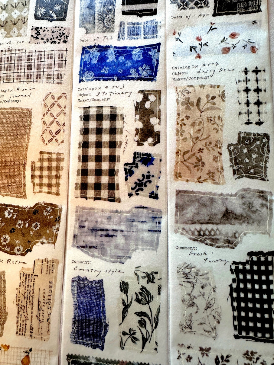 Pion - Floral cloth kiss-cut washi tape SAMPLES