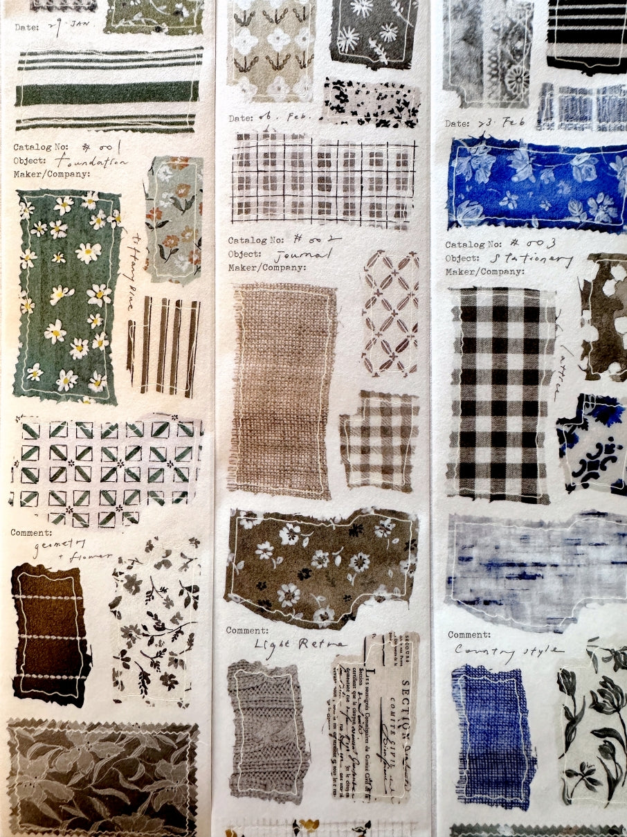 Pion - Floral cloth kiss-cut washi tape SAMPLES