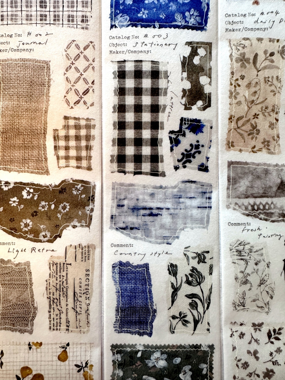 Pion - Floral cloth kiss-cut washi tape SAMPLES